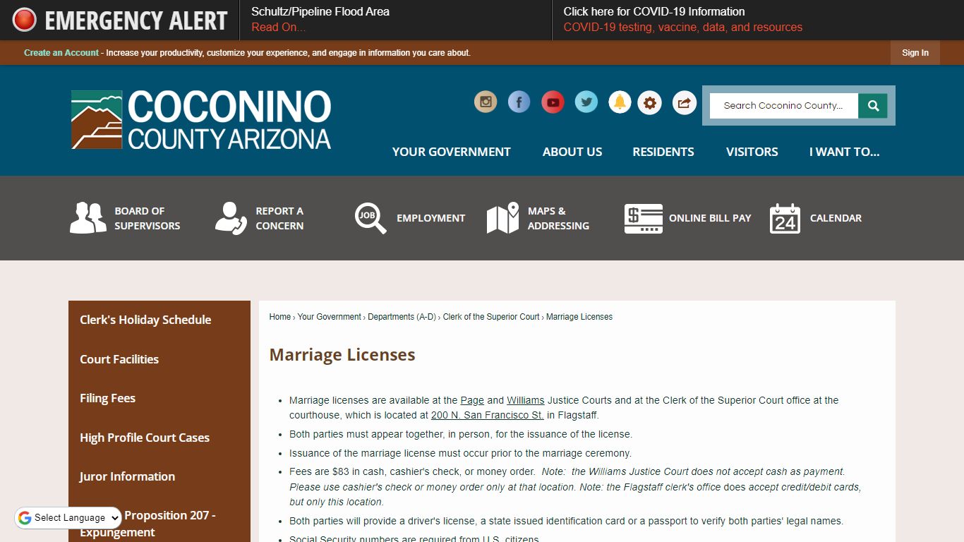 Marriage Licenses | Coconino - Coconino County, Arizona