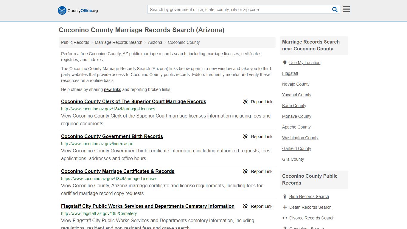 Coconino County Marriage Records Search (Arizona) - County Office