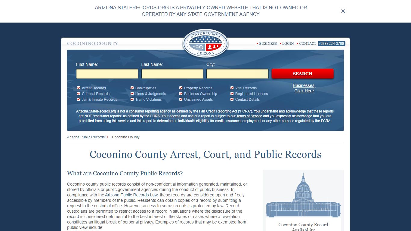 Coconino County Arrest, Court, and Public Records